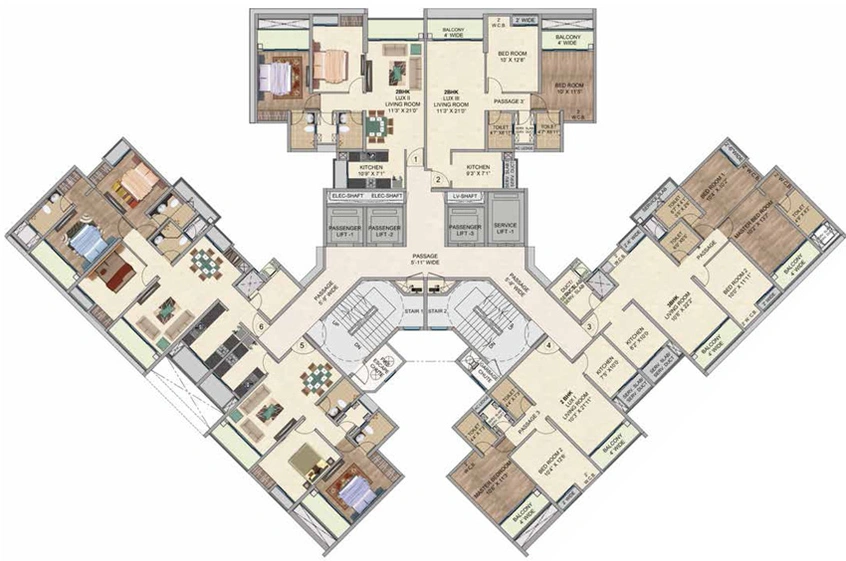Floor Plan of Man One Park Avenue in Ghodbunder Road, Thane - Image 209384
