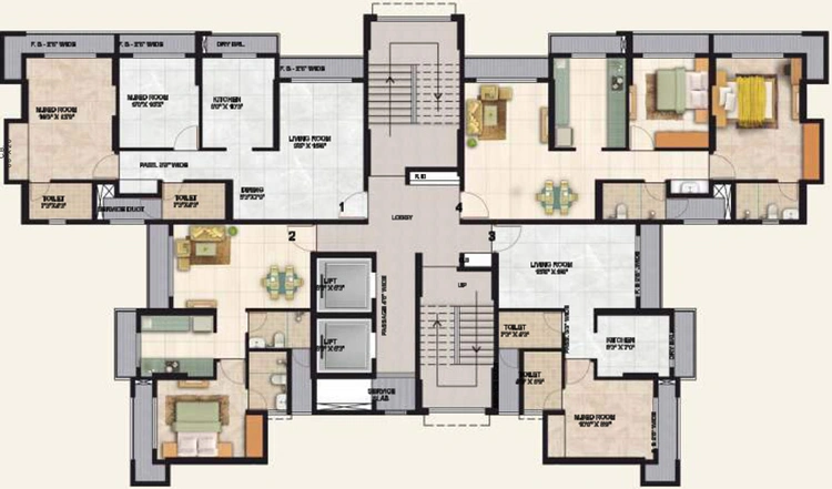 Floor Plan of Shree Veera Residency in Ghodbunder Road, Thane - Image 209403