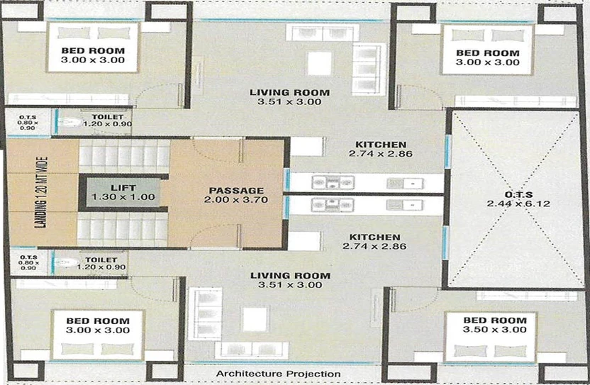 Floor Plan of Shree Mahavir Residency in Kevdabaug, Vadodara - Image 116842