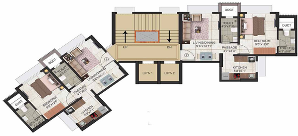 Floor Plan of Romell Euphoria in Borivali West, Mumbai - Image 209519