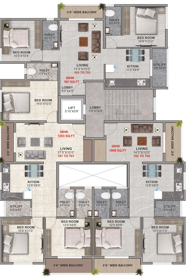 Floor Plan of KTG Prem Kusum in Dwarka, Nashik - Image 209524
