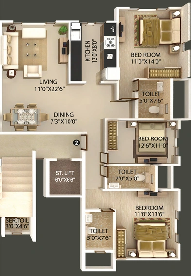 3 BHK Flat in Unique Elita in Santacruz East, Mumbai - Image 828901