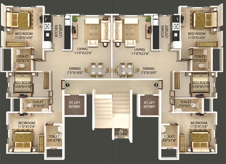 Floor Plan of Unique Elita in Santacruz East, Mumbai - Image 209598