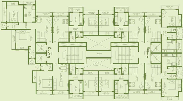 Floor Plan of RNA NG Hill Crest in Mira Road East, Thane - Image 209623