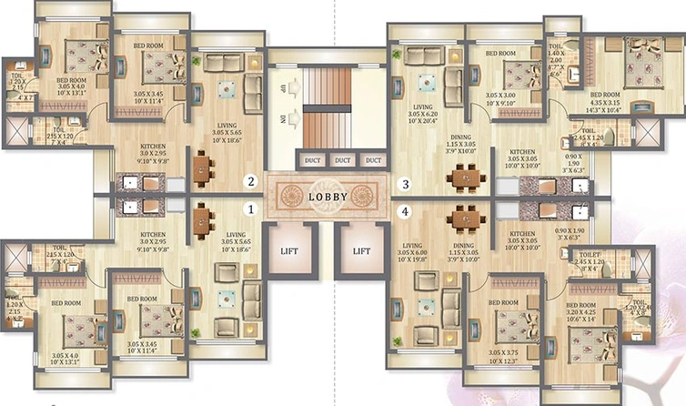 Floor Plan of Rajshree Orchid in Ghatkopar East, Mumbai - Image 209656