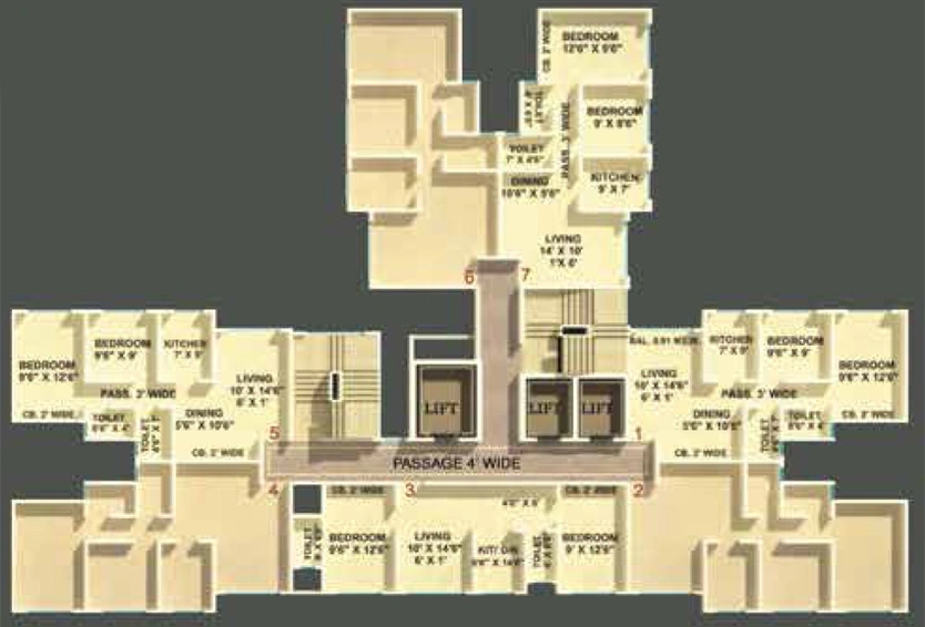 Floor Plan of Unique Poonam Estate 2 in Mira Road East, Thane - Image 209695