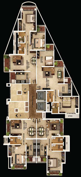 Floor Plan of Unique The Empress in Mira Road East, Thane - Image 209765
