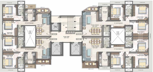 Floor Plan of Konark Aria Park in Mulund East, Mumbai - Image 209798