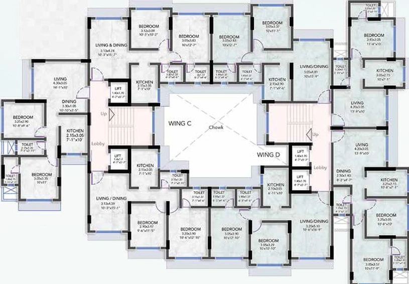 Floor Plan of Innoventures Siddhachal Residency in Ghatkopar West, Mumbai - Image 209843