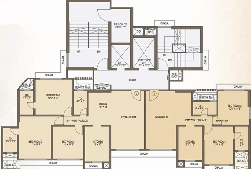 Floor Plan of JP Jeevan Heights in Kandivali West, Mumbai - Image 209907