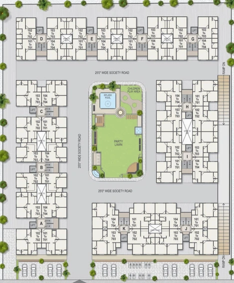 Master Plan of Prathna Elegance in Gota, Ahmedabad - Image 117527