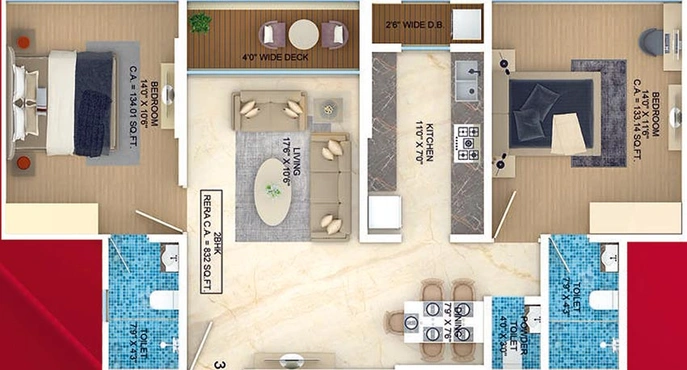 2 BHK Flat in Oscar Om Nandanvan in Mulund West, Mumbai - Image 829032