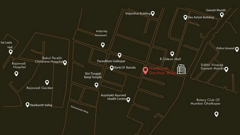 Location of Oscar Om Neelkanth Darshan in Ghatkopar East, Mumbai - Image 210119