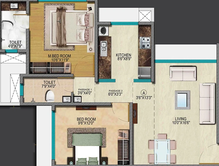 2 BHK Flat in Oscar Om Residency in Mulund West, Mumbai - Image 829044
