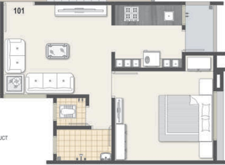 1 BHK Flat in Prathna Lavish in Gota, Ahmedabad - Image 761662