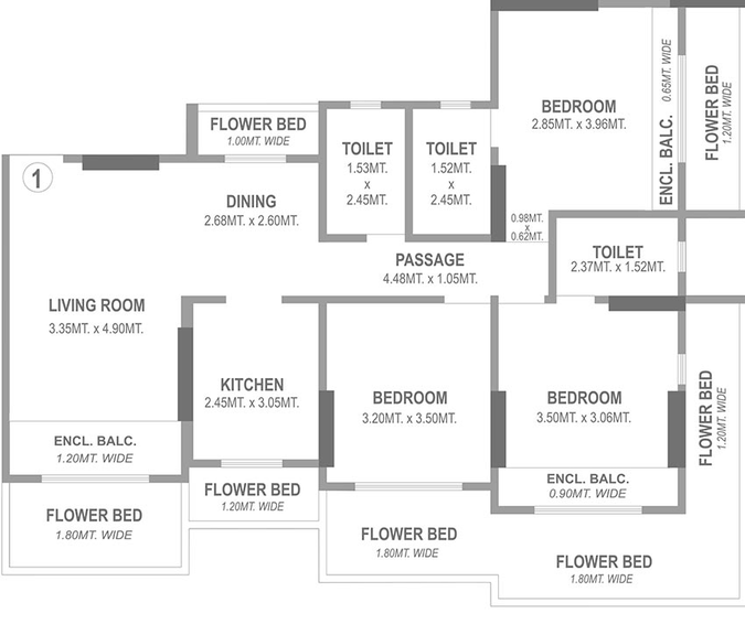 3 BHK Flat in Rajyog Odina in Chembur East, Mumbai - Image 829066