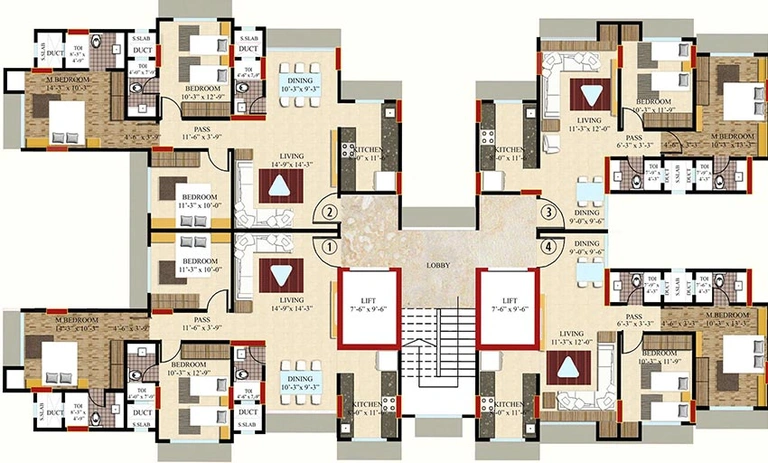 Floor Plan of Rodium Xpoint in Kandivali West, Mumbai - Image 210243