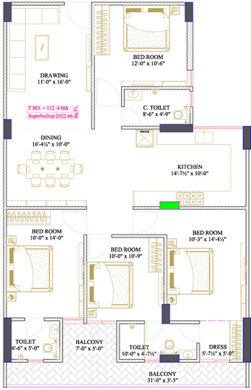 4 BHK Flat in Shree Vinayak Homes 3 in Mansarovar, Jaipur - Image 759942