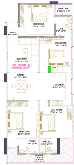 4 BHK Flat in Shree Vinayak Homes 3 in Mansarovar, Jaipur - Image 759941