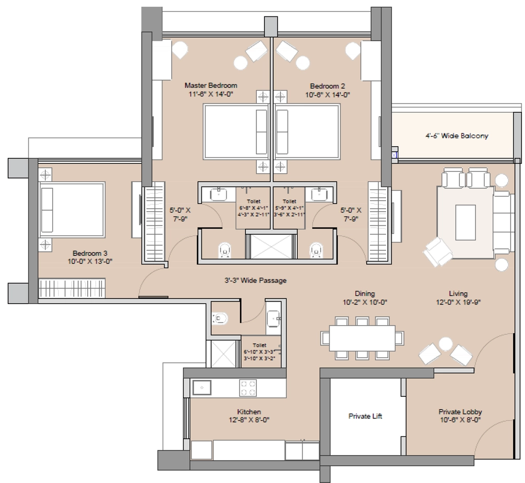 3 BHK Flat in Sunteck City 5th Avenue in Goregaon West, Mumbai - Image 906542