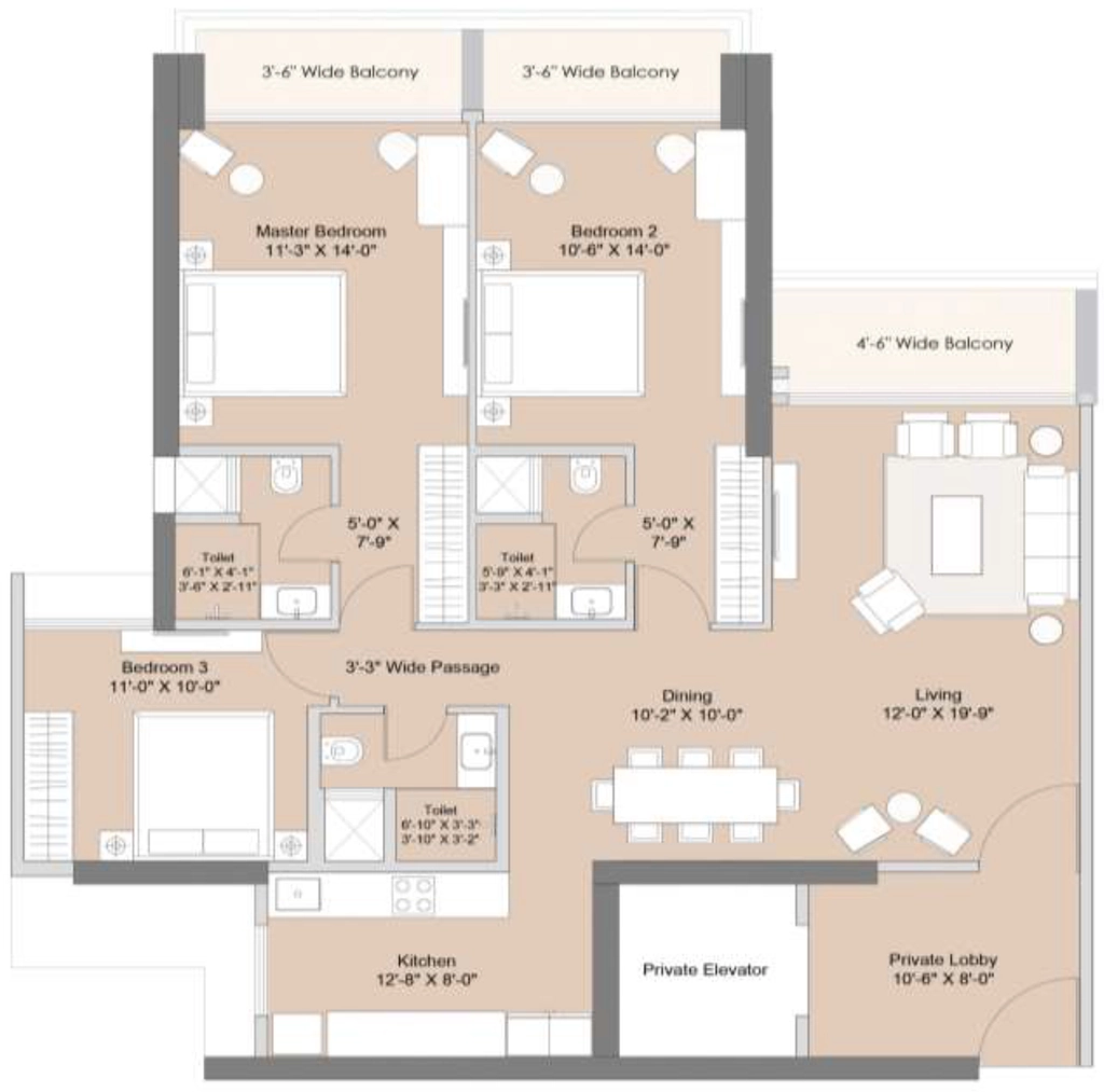 3 BHK Flat in Sunteck City 5th Avenue in Goregaon West, Mumbai - Image 906543