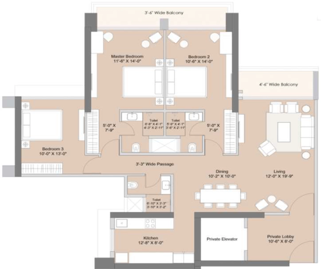 3 BHK Flat in Sunteck City 5th Avenue in Goregaon West, Mumbai - Image 906544