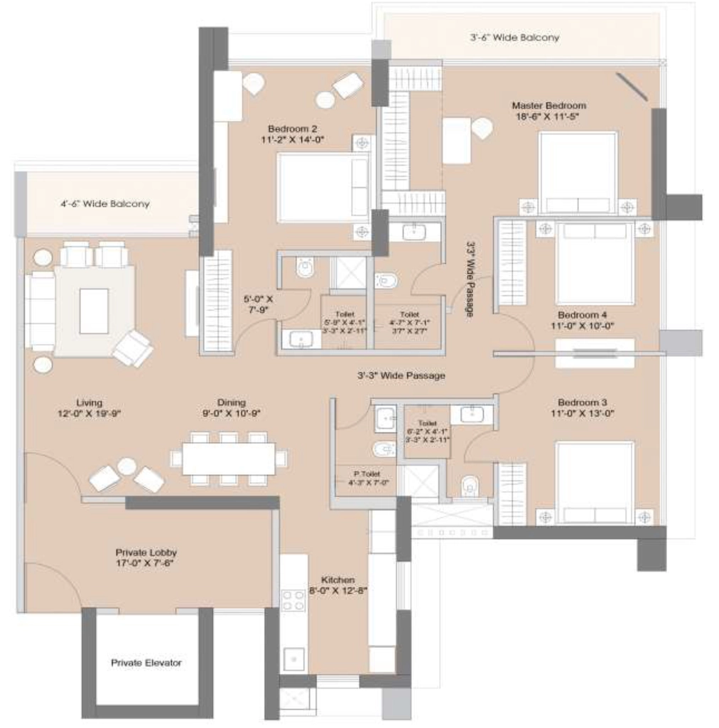4 BHK Flat in Sunteck City 5th Avenue in Goregaon West, Mumbai - Image 906545