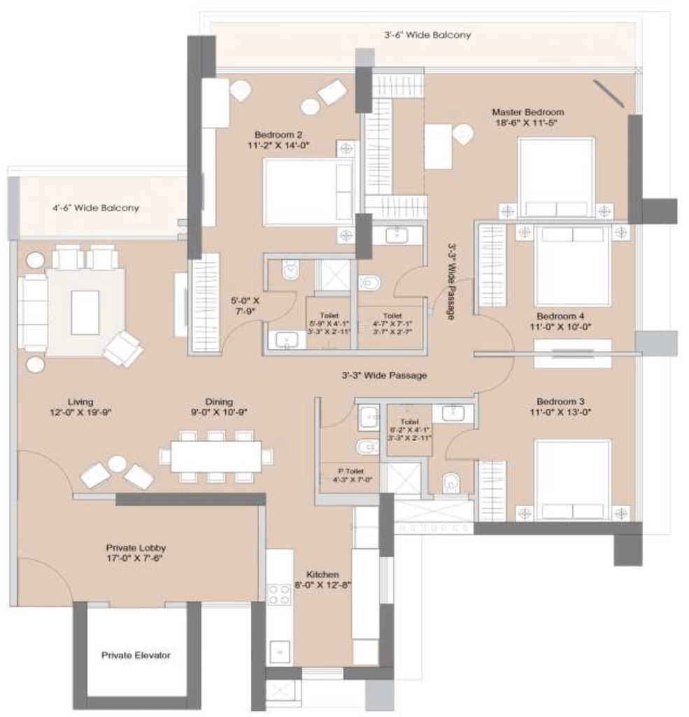4 BHK Flat in Sunteck City 5th Avenue in Goregaon West, Mumbai - Image 906546
