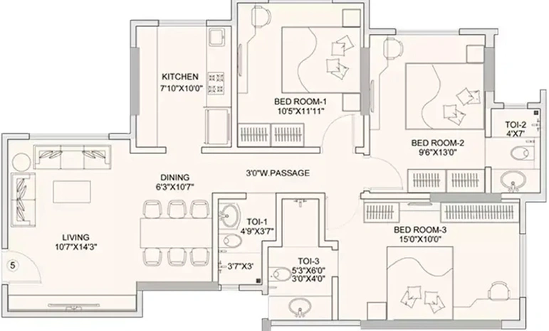 3 BHK Flat in Sunteck Gilbird in Andheri West, Mumbai - Image 829094