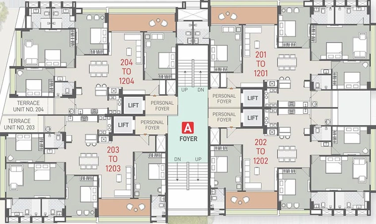 Floor Plan of Anand Paramount in Motera, Ahmedabad - Image 210317