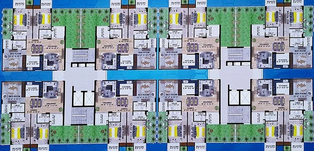 Floor Plan of Azalfa Crystal Tower in Phulwari Sharif, Patna - Image 210345