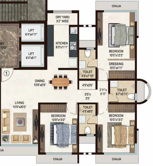 3 BHK Flat in Veena Signature in Borivali West, Mumbai - Image 829121