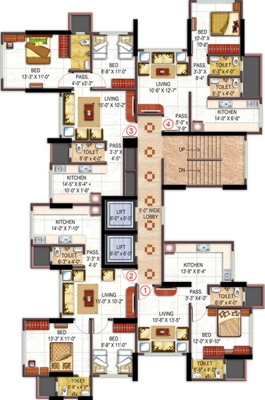 Floor Plan of Vaibhavlaxmi Stella Residency in Vikhroli East, Mumbai - Image 31953