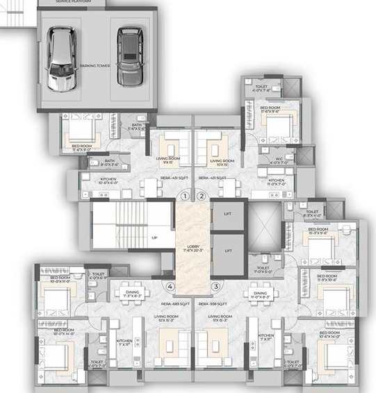 Floor Plan of Hirani Dollar Avenue in Borivali West, Mumbai - Image 210441