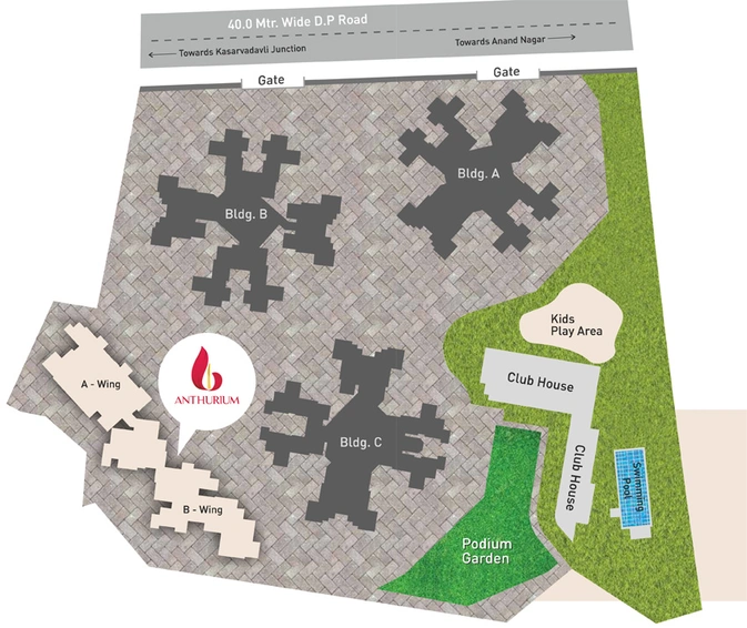 Master Plan of Ace Anthurium in Ghodbunder Road, Thane - Image 210459