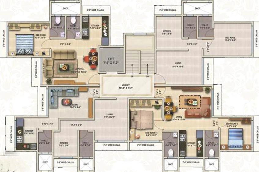Floor Plan of Hirani Ruby Apartment in Borivali East, Mumbai - Image 210482