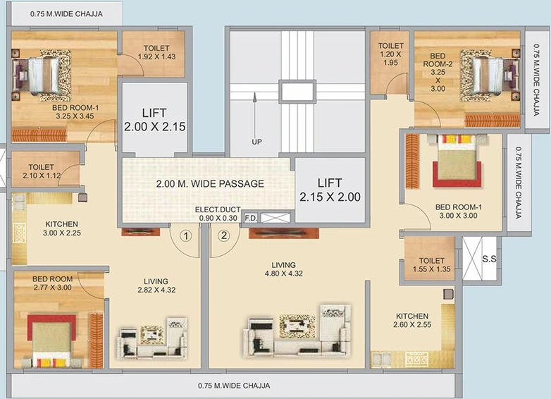 Floor Plan of Hirani Saikrupa in Borivali East, Mumbai - Image 210493