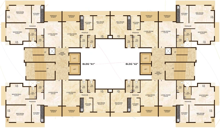 Floor Plan of Amber Ellance in Diva, Thane - Image 210497