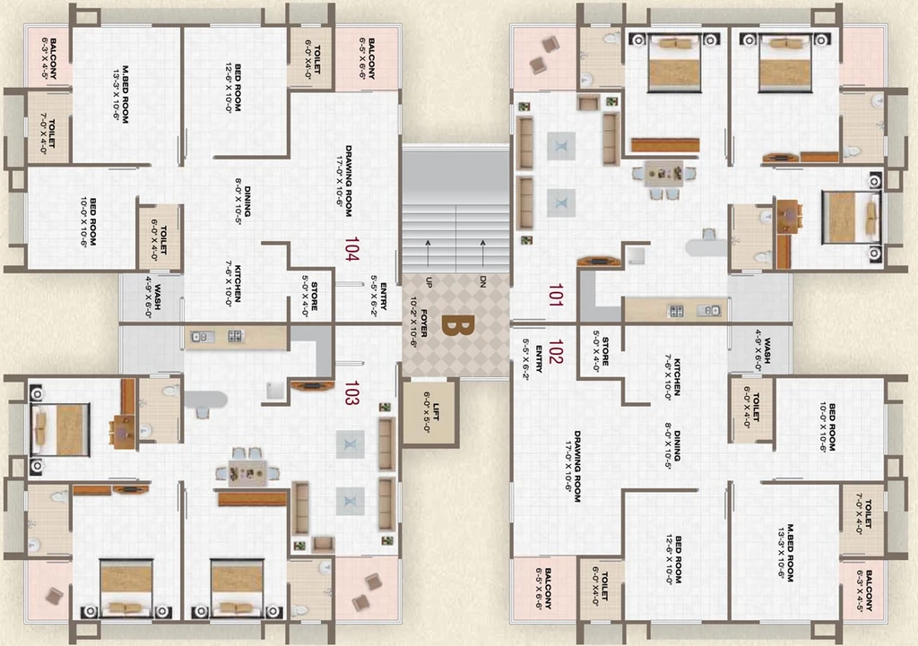 Floor Plan of Prathna Pearl in Gota, Ahmedabad - Image 117554