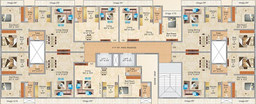 Floor Plan of Hirani Shree Siddhi Tower in Kurla East, Mumbai - Image 210523