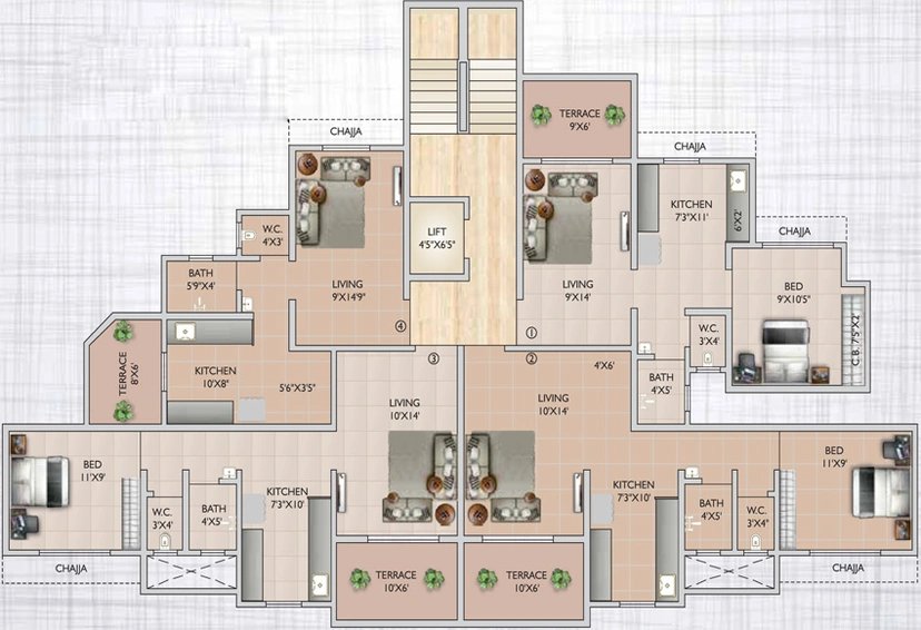 Floor Plan of Amber Tara in Dombivli, Thane - Image 210527