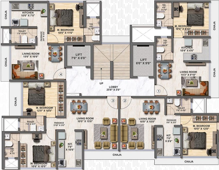 Floor Plan of Hirani Tathastu in Andheri West, Mumbai - Image 210554