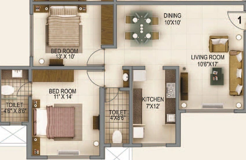 2 BHK Flat in MICL Aaradhya Tower in Ghatkopar East, Mumbai - Image 829183