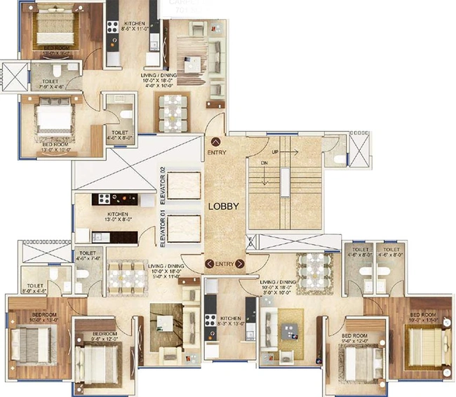 Floor Plan of MICL Aaradhya Residency in Ghatkopar West, Mumbai - Image 210610