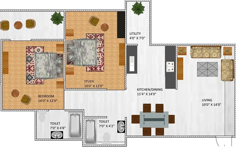 2 BHK Flat in Yashada Golden Palms in Moshi, Pune - Image 829216