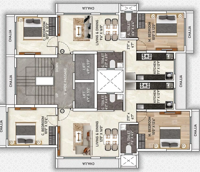 Floor Plan of Aadhunik Bents in Malad West, Mumbai - Image 210870