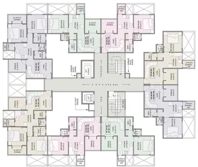 Floor Plan of Aksha Concord Amulyam in Moshi, Pune - Image 210956