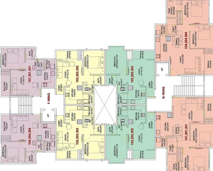 Floor Plan of Krishna Sai Dwarka in Kiwale, Pune - Image 211018