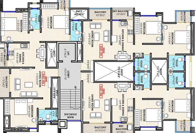 Floor Plan of Prisma L in Moshi, Pune - Image 211031
