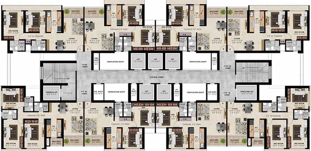 Floor Plan of Bharat Shivsai Paradise in Majiwada, Thane - Image 211081